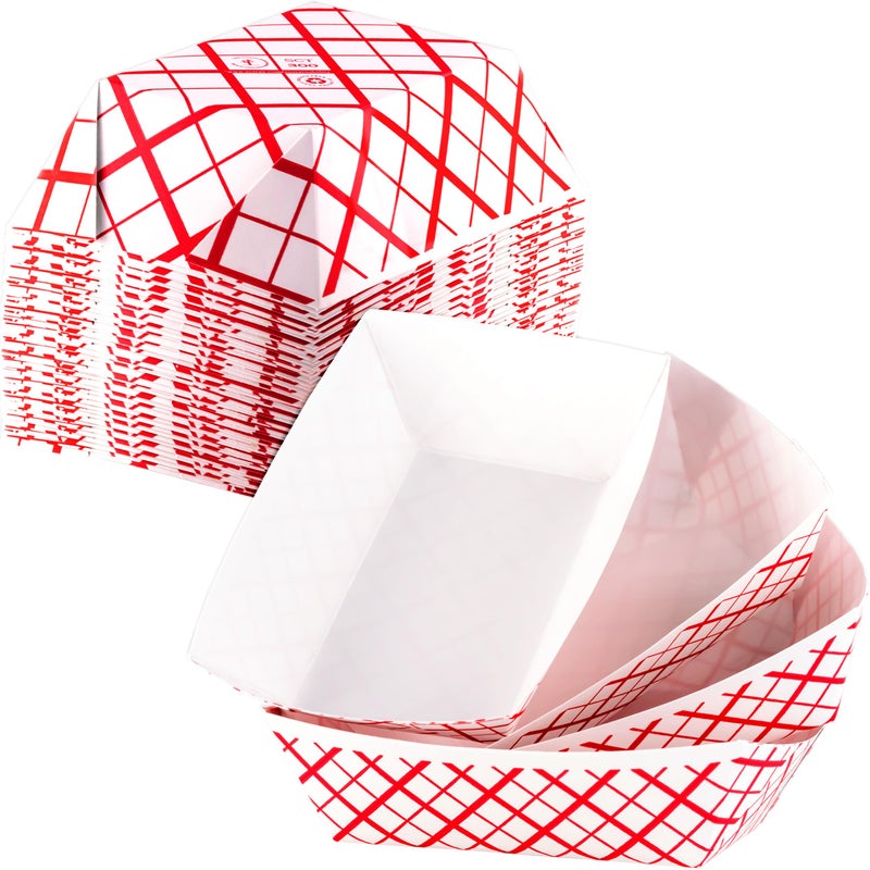 صواني طعام قوية مقاومة للدهون بسعة 3 رطل عبوة 100 خدمة الوجبات الخفيفة الساخنة أو الباردة في هذه السلال الورقية الكلاسيكية على طراز الكرنفال مثالية لمنافذ البيع أو حفلات السيرك