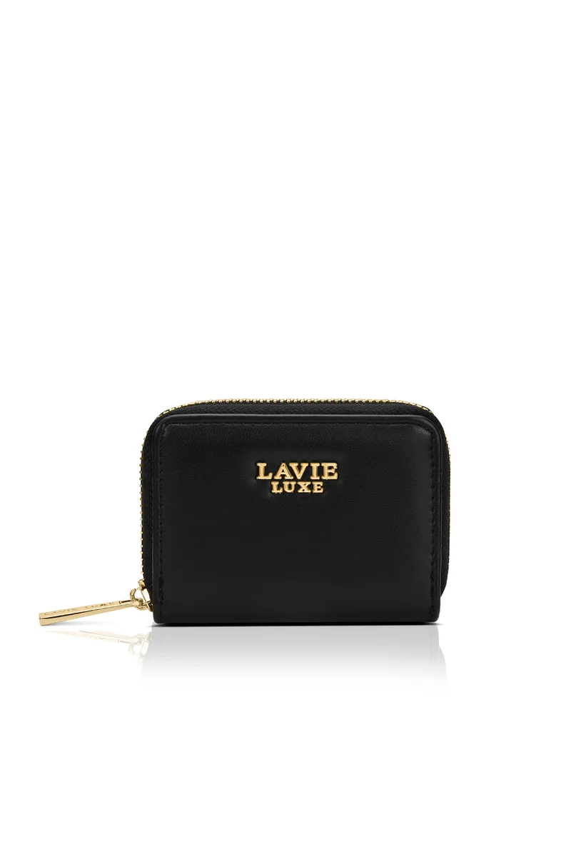 لافي Luxe Women's Belle Small Card Wallet (Black)