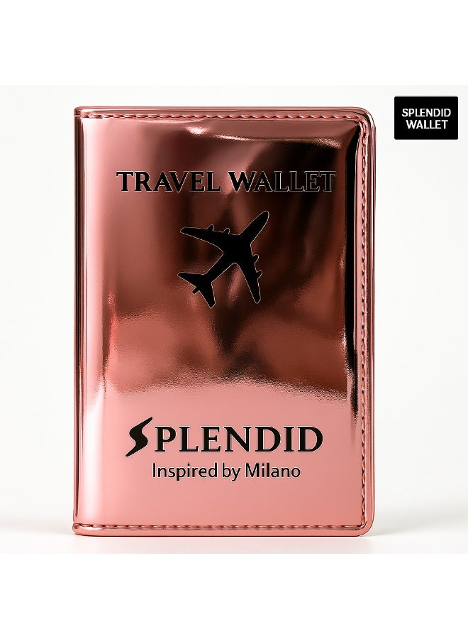 إسبليندد محفظة السفر سبلينديد بريق تسع حتى 5 كروت مع جيب للباسبور وجيبين للكاش روز - Image 3