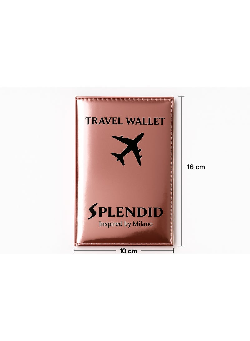 إسبليندد محفظة السفر سبلينديد بريق تسع حتى 5 كروت مع جيب للباسبور وجيبين للكاش روز - Image 2
