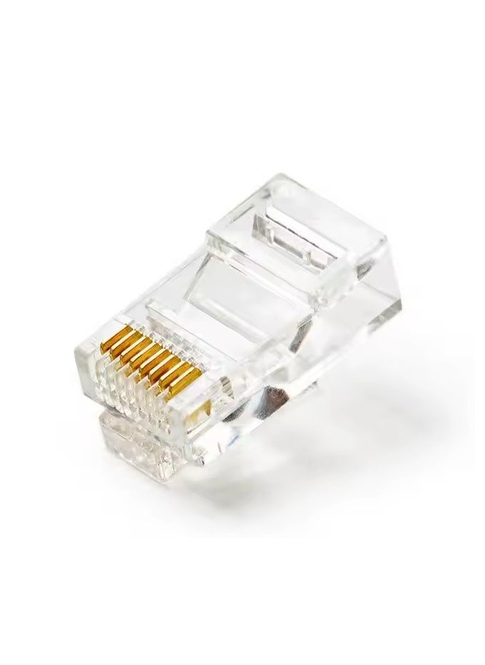 ماركة غير محددة موصلات كابل إيثرنت RJ-45 عدد 100 قطعة - تدعم كات 5/5e/6 - عالية الجودة للتوصيل الشبكي  - Image 1