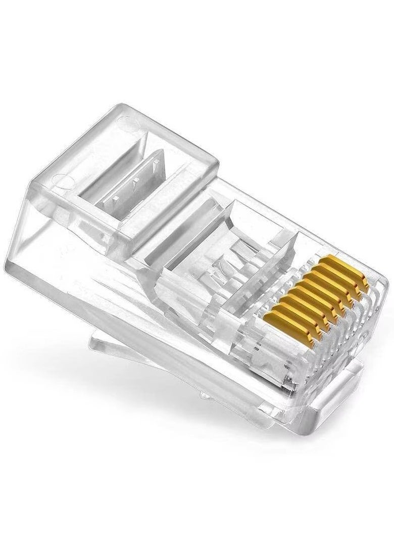 ماركة غير محددة موصلات كابل إيثرنت RJ-45 عدد 100 قطعة - تدعم كات 5/5e/6 - عالية الجودة للتوصيل الشبكي  - Image 3
