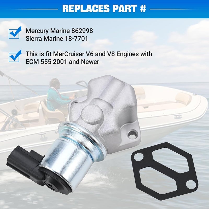 Tutor Auto صمام التحكم في الهواء الخامل Tutor Auto IAC لمحركات MerCruiser V6 و V8 - يشمل حشوة - Image 5