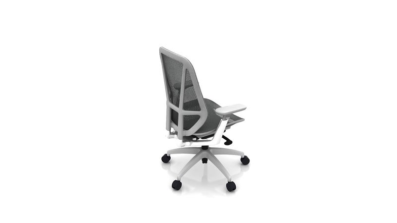 X SPICA X SPICA HUP Ergonomic High Back Premium Mesh Office Chair Armrests Multi Lock Synchro Mechanism Metal Base Home Office Desk Chair White  - Image 3