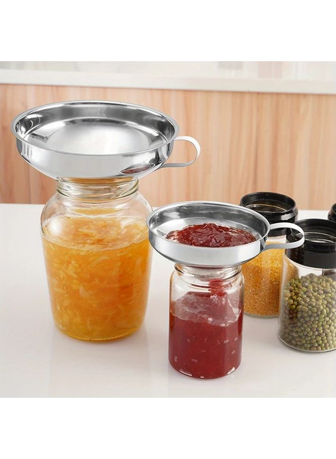 قُمع كبير من الفولاذ المقاوم للصدأ مع مصفاة فم واسعة لزيت المطبخ والحليب والصلصة - Image 3