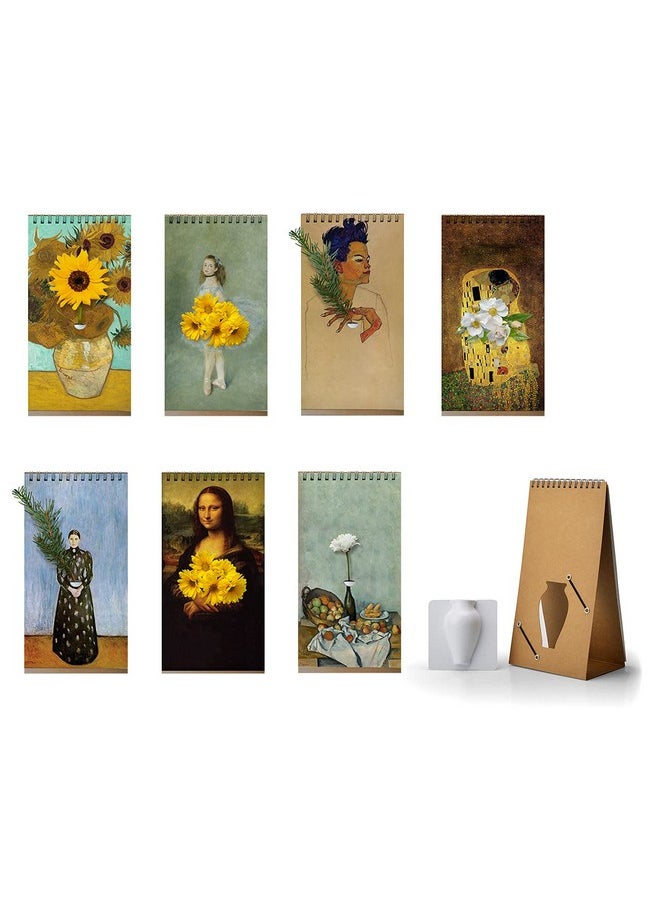 PLAYABLE ART PLAYABLE ART Flip Vase - Tabletop Notebook-Styled Vase for Flowers and Art - Change Through 7 Unique Drawings That Fits Your Mood - Designed by Spextrum® (Museum Art)  - Image 5