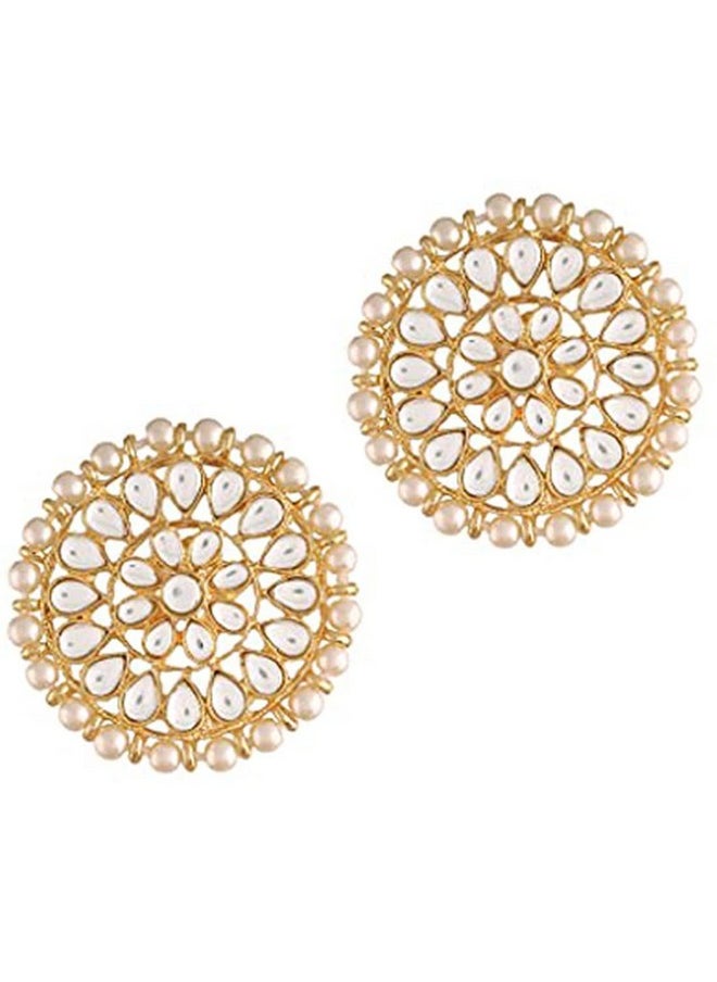 I Jewels I Jewels 18k Gold Plated Traditional Choker Set Glided With Kundan & Pearls For Women/Girls (K7097W)  - Image 5