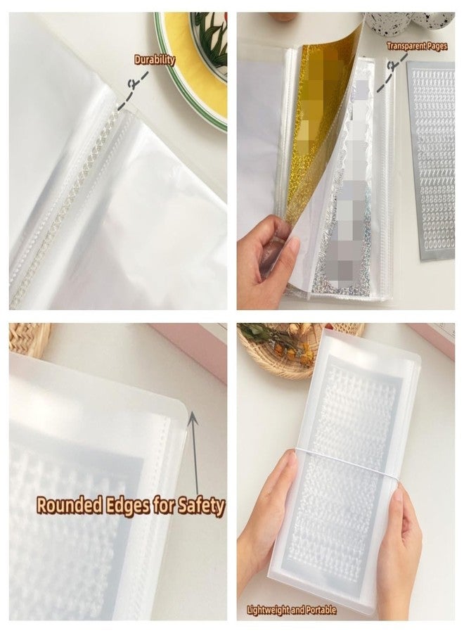 Hileapx Sticker Organizer Binder Album, Large Clear Sticker Storage Book, 4.8 x 9.6inch Sticker Book for Journal Scrapbook Stickers Organizer Display, 50 Pages 100 Pockets(No Sticker) - Image 2
