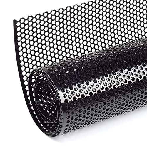 AggAuto Universal 40"x13" Car Grill Mesh - Aluminum Alloy Automotive Grille Insert Bumper Honeycomb Hole 6mm Spacing 2mm, One of the Most Multifunctional Shape Grids 100x33cm Black - Image 1