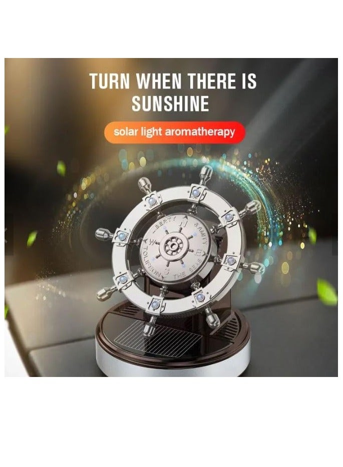 رويال - معطر هواء للسيارة من Bushineco برائحة الزهور والفواكه، زينة العلاج العطري بالرقص الخفيف والطاقة الشمسية، (XD-8) (فضي بول) - Image 4