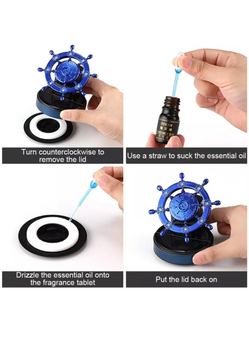 رويال - معطر هواء للسيارة من Bushineco برائحة الزهور والفواكه، زينة العلاج العطري بالرقص الخفيف والطاقة الشمسية، (XD-8) (فضي بول) - Image 3