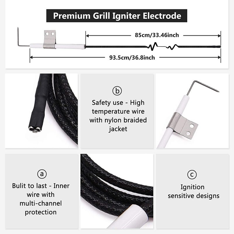 Criditpid Grill Replacement Parts for Nexgrill 720-0925S, 720-0864, 720-0864M Models. Grill Heat Plates, Burner Tubes and Grill Ignitors for BBQ PRO 3 Burner Grill 122.20148511. - Image 3