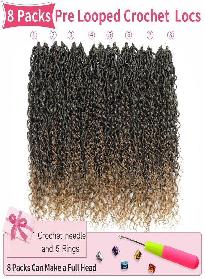 Alicoco Goddess Locs Crochet Hair 20 Inch 8 Packs Faux Locs Crochet Hair For Women Boho Soft Locs Pre-looped River Crochet Locs With Curly Ends (20 Inch (Pack of 8), T27) - Image 3
