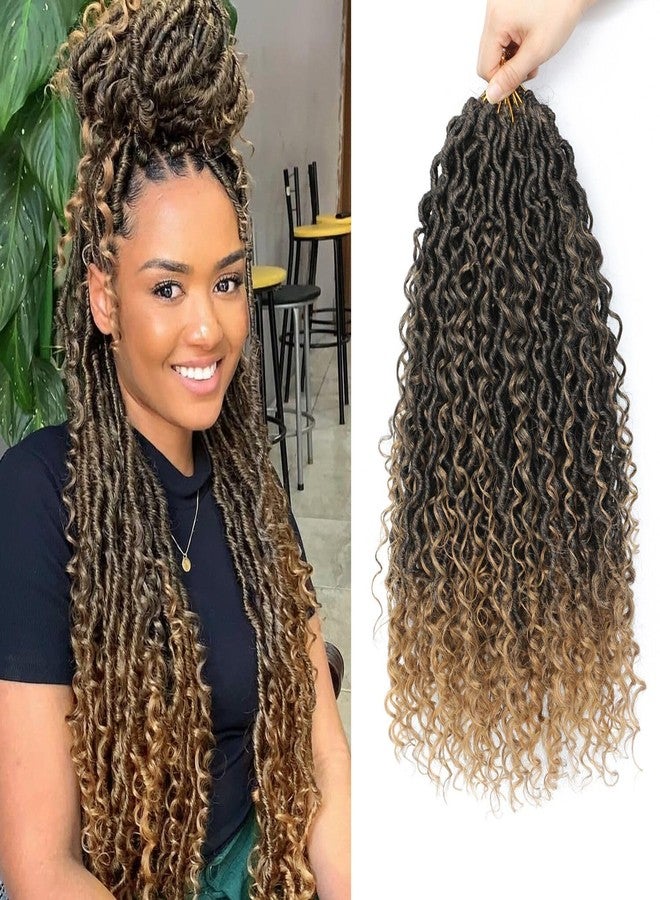 Alicoco Goddess Locs Crochet Hair 20 Inch 8 Packs Faux Locs Crochet Hair For Women Boho Soft Locs Pre-looped River Crochet Locs With Curly Ends (20 Inch (Pack of 8), T27) - Image 1