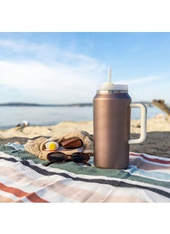 64oz Insulated Stainless Steel Mug with Handle Rose Gold