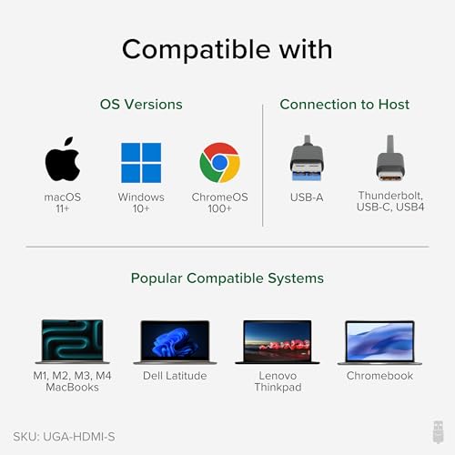 Plugable USB C to HDMI Adapter, Universal Video Graphics Adapter for USB 3.0 and USB-C Macs and Windows, Extend an HDMI Monitor up to 1440p@60hz - Image 4