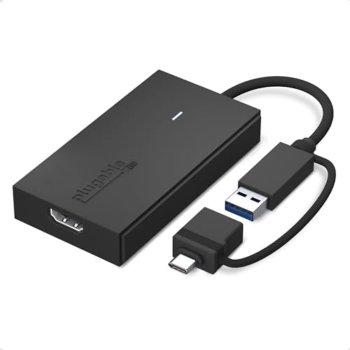 Plugable USB C to HDMI Adapter, Universal Video Graphics Adapter for USB 3.0 and USB-C Macs and Windows, Extend an HDMI Monitor up to 1440p@60hz - Image 1