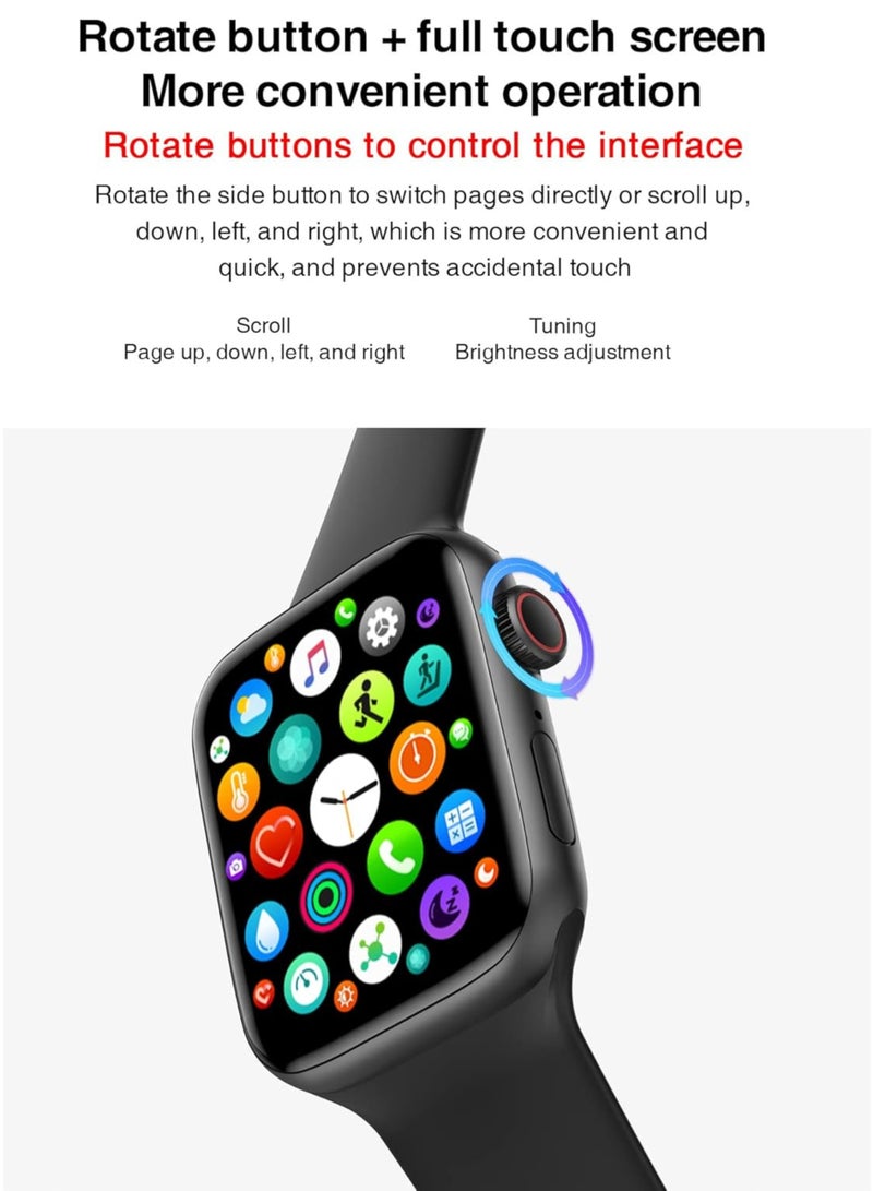 Wisme WS-X11 Series 11 Smart Watch with 7 Interchangeable Straps, 2.2 Inch HD Full Touch Display, Bluetooth Calling, Heart Rate & Blood Oxygen Monitor, Sleep Tracking, 100+ Sports Modes, AI Voice Assistant, IP67 Waterproof, Music & Camera Control, Smartwatch for Android & iPhone - Black - Image 5