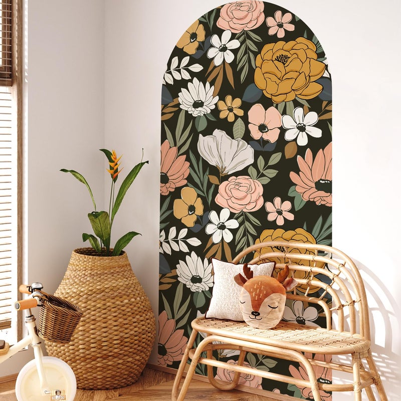 VePret Flower Arch Wall Decals Peel and Stick, Large Floral Vinyl Wall Stickers, Removable Leaves Home Decor Art Wallpaper for Bedroom Living Room Classroom Office - Image 4