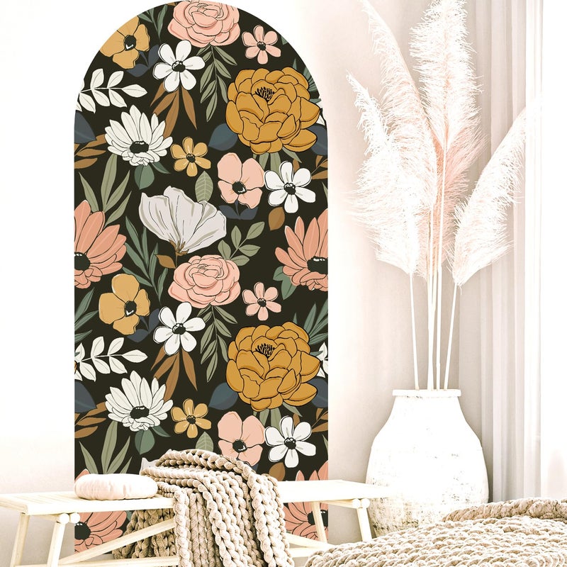 VePret Flower Arch Wall Decals Peel and Stick, Large Floral Vinyl Wall Stickers, Removable Leaves Home Decor Art Wallpaper for Bedroom Living Room Classroom Office - Image 5