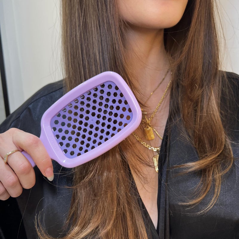UNbrush FHI Heat UNbrush Detangling Brush for Pain-Free Brushing on All Wet or Dry Hair Types â€” Durable DuoFlex Anti-Static Bristles, Lightweight Handle, Vented Hair Brush, Lilac Light Purple - Image 3