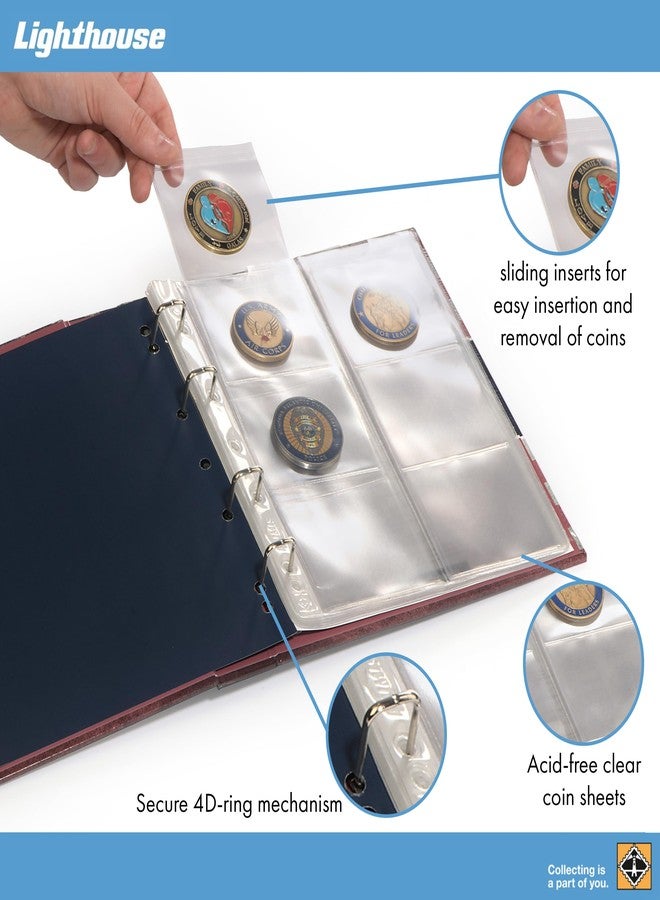 لايت هاوس منارة - ألبوم عملات التحدي، يحتوي على 30 عملة تحدي - مجلد بحلقات رباعية الأبعاد، يحتوي على 5 صفحات - صفحات إضافية متوفرة (9 × 8 3/8 × 1 1/2 بوصة) - Image 3