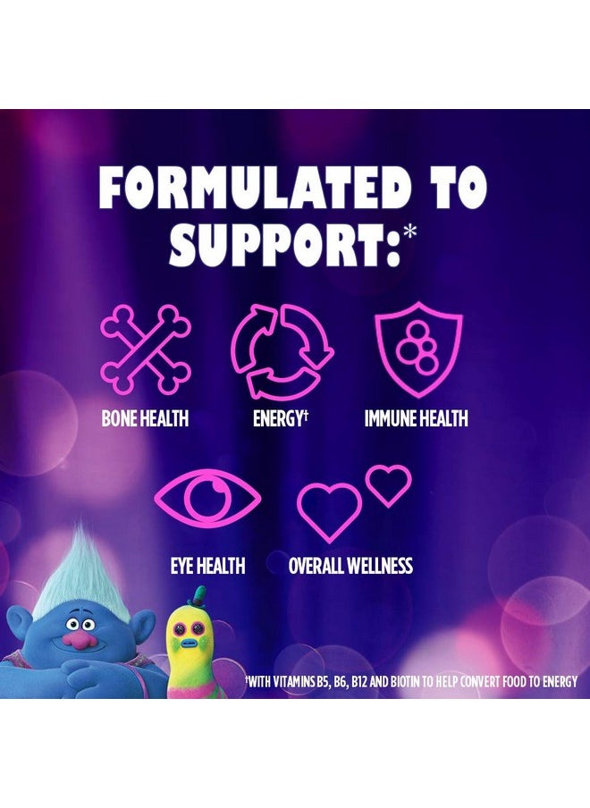 ONE A DAY - One A Day Kids Trolls Multivitamin Gummy, Kids Vitamins with Vitamins A, B6, B12, C, D, E, Zinc, Folic Acid and Biotin (Packaging May Vary), Trolls, 180 Count - Image 1