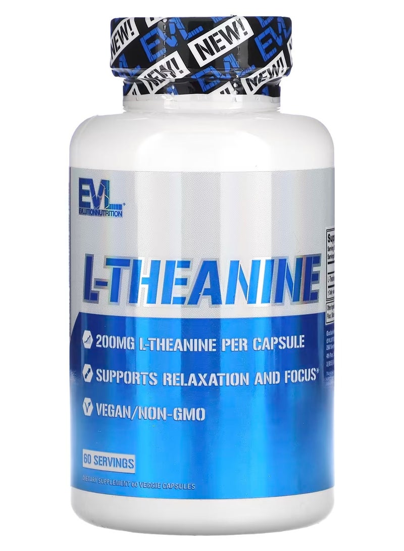 EVLution Nutrition, L-Theanine, 200 mg, 60 Veggie Capsules
