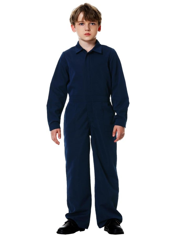 AOBUTE Halloween Jumpsuits for Girls One Piece Zip Overalls 7-8 Navy Years - Image 2