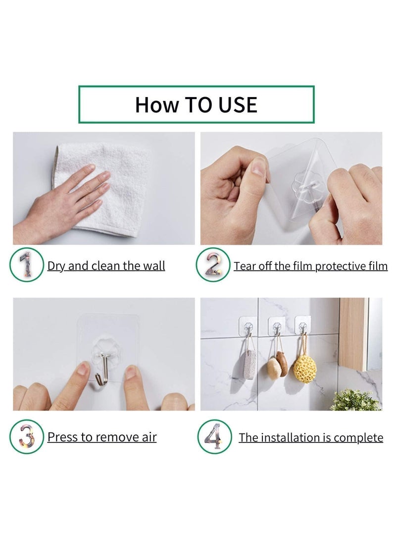 On Blow On Blow PVC Adhesive Transparent Flower Wall Hooks with Stainless Steel Hooks Pack of 15  - Image 4