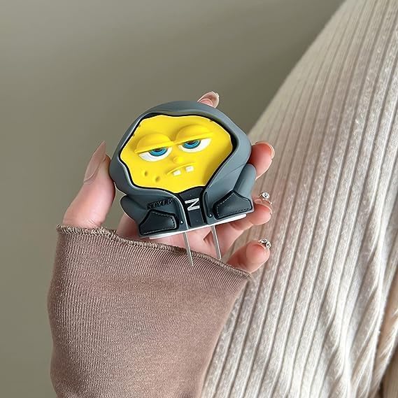 Like Star Protective Case Cover 4in1 Compatible with Apple 20W/18W iPhone USB-C Power Adapter Charger Protection Case & Wire Saver, 3D Cartoon Character Case 360 Degree Protection Cover(Ghost-Yellow) - Image 3