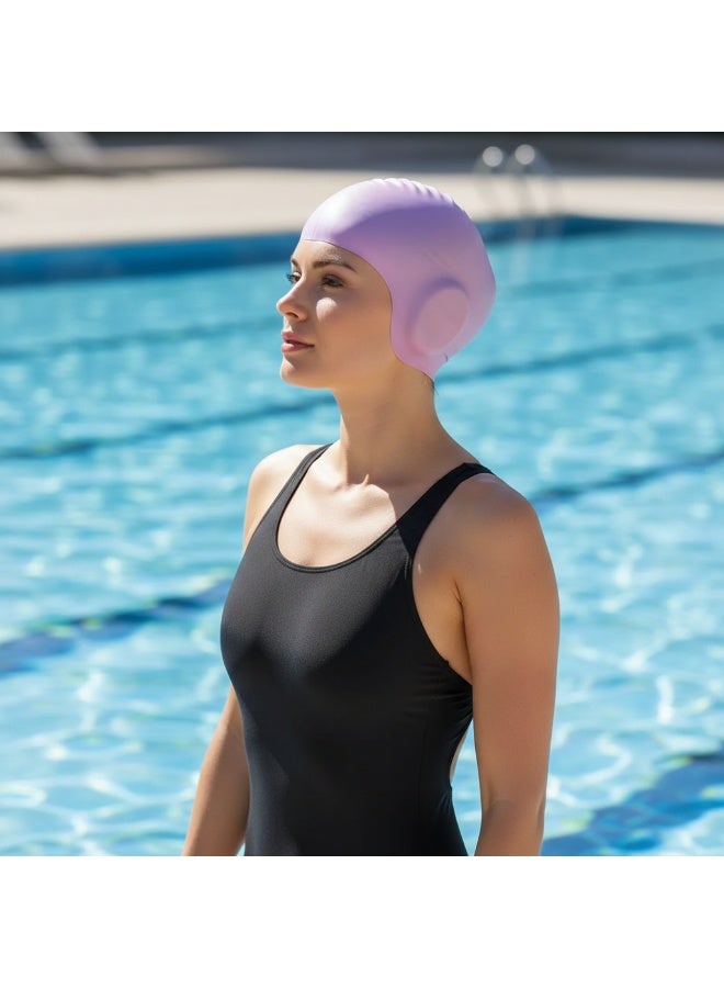 Y&D Professional Swimming Long Hair Silicone Waterproof Ear Protection Swimming Cap - Image 1
