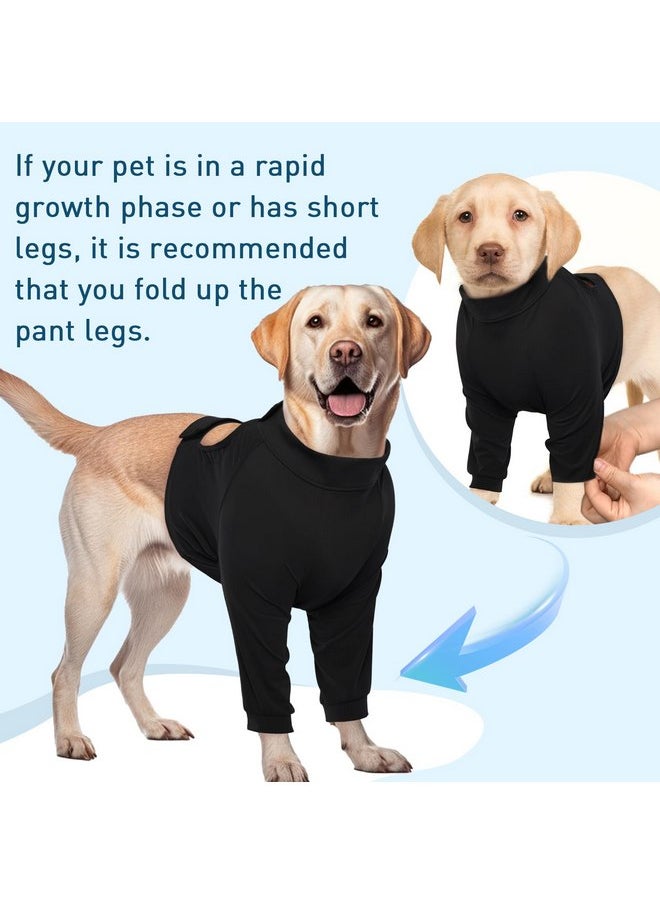 ROZKITCH - ROZKITCH Dog Surgery Recovery Sleeve Front Legs, Pet Anti Licking Wound Elbow Brace Elbow Protector, Dog Recovery Suit Cone Collar Alternative for Joint Care ACL CCL Arthritis Sprain Black XL - Image 1
