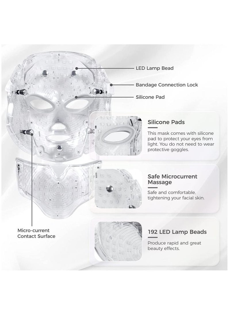 Ru syanl LED Face Mask Light Therapy 7 Color Led Light Therapy Facial Mask Blue Red Light Therapy for Face Acne Reduction Skin Care Mask  - Image 3