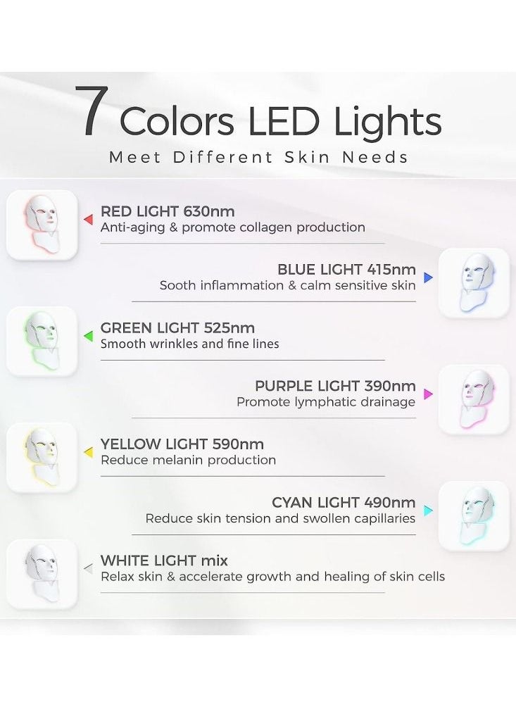 Ru syanl LED Face Mask Light Therapy 7 Color Led Light Therapy Facial Mask Blue Red Light Therapy for Face Acne Reduction Skin Care Mask  - Image 4