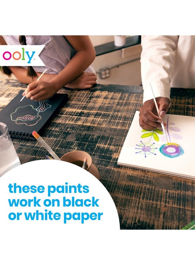 Ooly Chroma Blends Pearlescent Watercolor Set 12 Colors Watercolor Pack For Creative Kids And Adults Vibrant Colors In A Portable Case Art Supplies For Ages 6 And Up Brush Included - Image 4