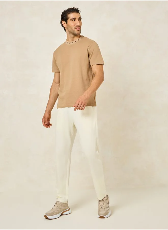 ستايلي Eco Earth Slim Terry Open Hem Jogger with Welt Pockets