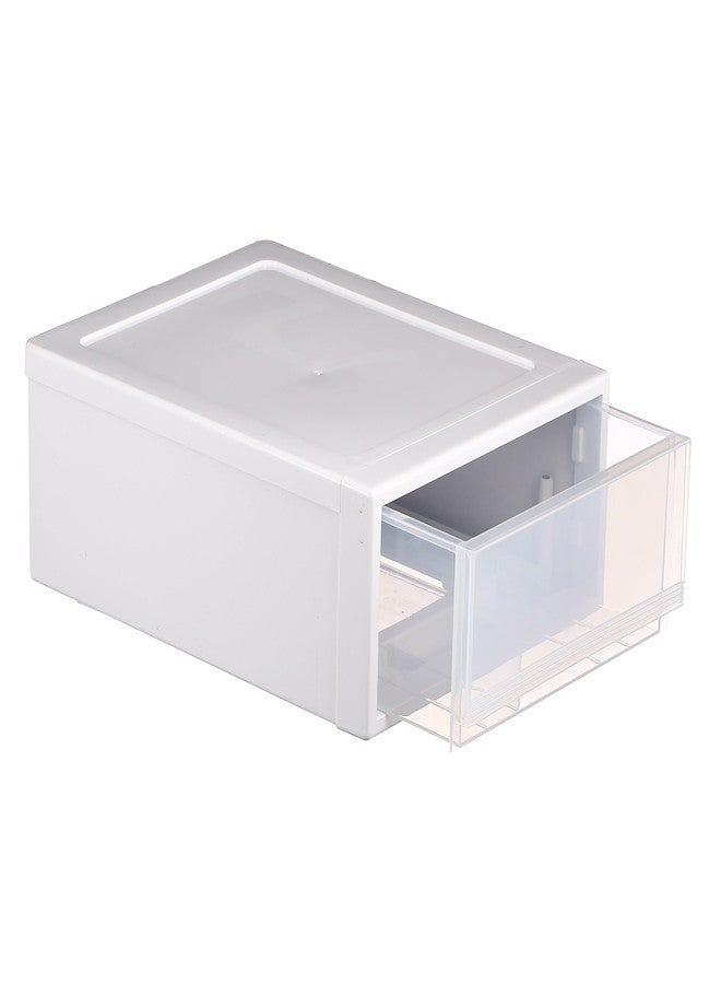 INABOX Polypropylene Single Stackable Drawer, Clear, Transparent PP Storage Organizer, No Lid, Durable u0026 Space Saving for Home Organization - Image 1