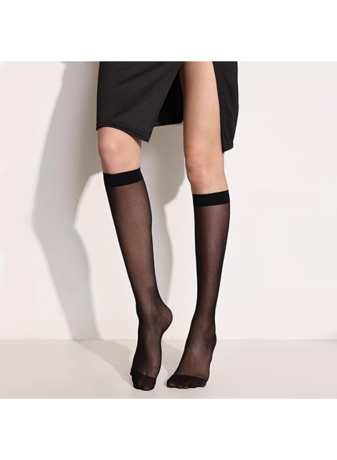 Be-Queen 6 Pairs Women's Knee High Sheer Socks 20D - Free Size - Lightweight Calf Length Stockings for Ladies - Image 5