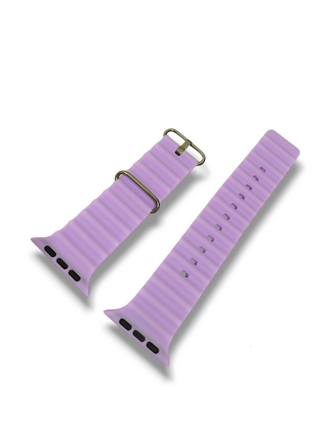 Silicone Strap for Smart Watches 42-49mm Light Purple - Image 2