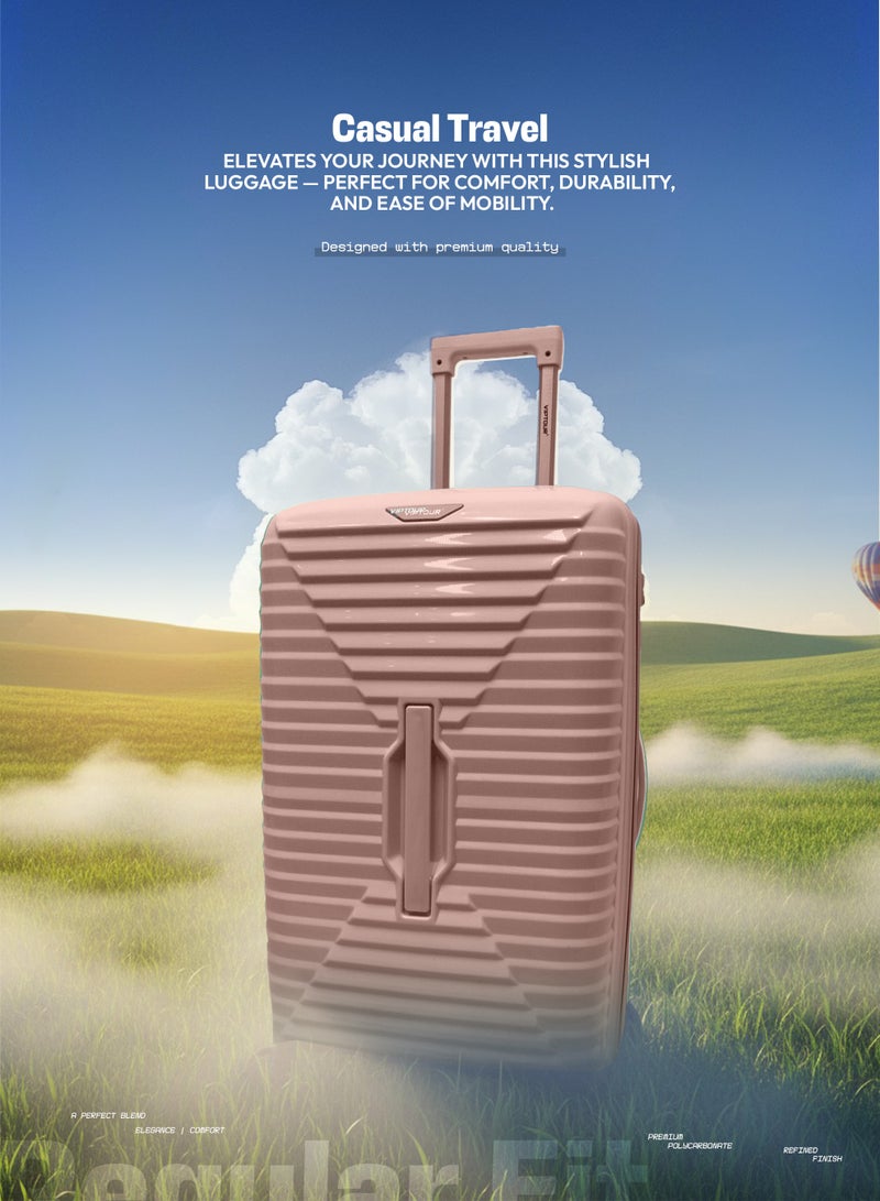 VIPTOUR Durable PP Luggage Set with Telescopic Handle, 4 Double Spinner Wheels & Secure Zipper Closure - Image 2