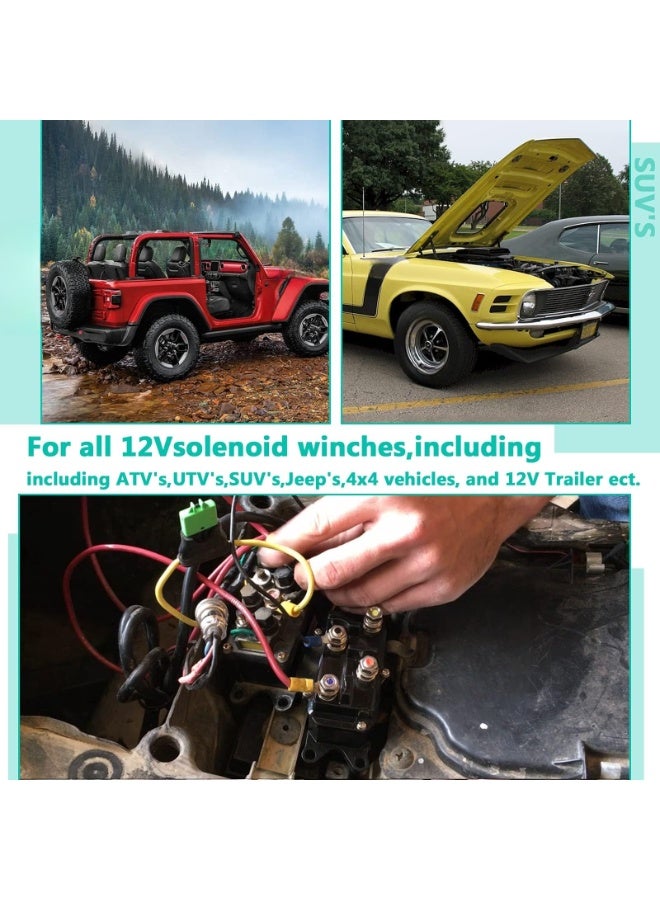 12 فولت 250 أمبير نعل رافعة مرحل نواة إبهام شاحنة لـ ATV UTV رافعة 2000-5000 رطل مع 6 أغطية حماية - Image 4