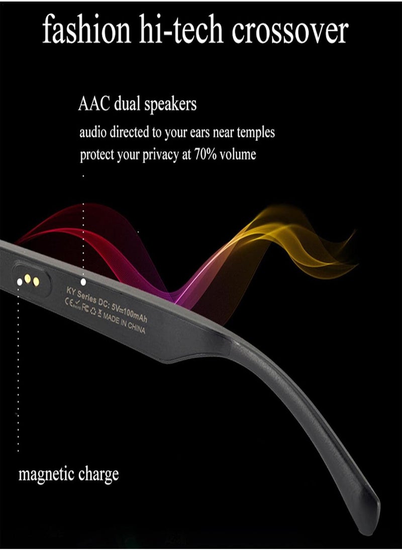 GGOOT - Smart Audio Glasses, Bluetooth Glasses, Wireless Polarized Sunglasses with Open Ear Headphone Speaker, Music Playback, Voice Control and Hands-Free Function for Men and Women - Image 1
