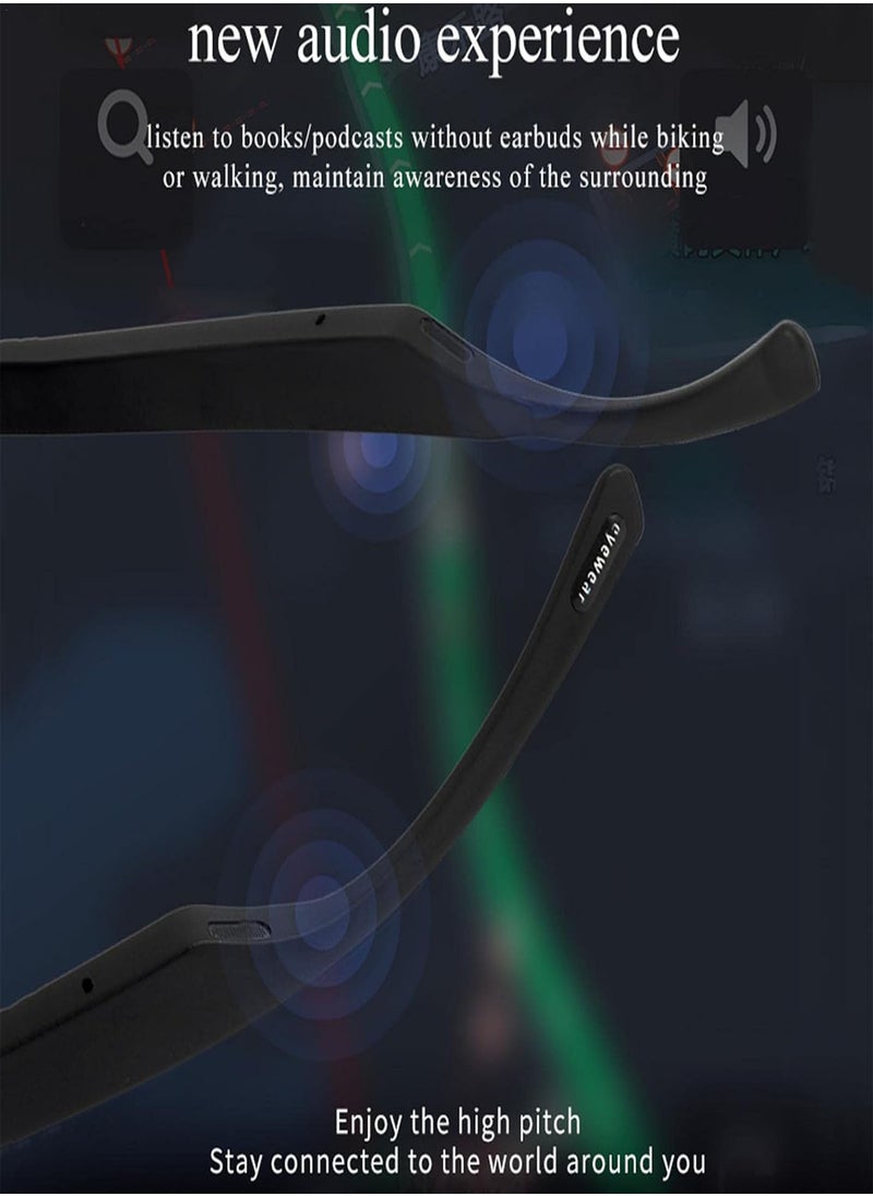 GGOOT - Smart Audio Glasses, Bluetooth Glasses, Wireless Polarized Sunglasses with Open Ear Headphone Speaker, Music Playback, Voice Control and Hands-Free Function for Men and Women - Image 1