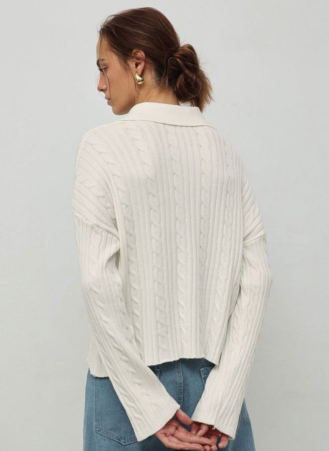 STREET 9 كنزة صوف محبوكة للنساء - Image 4