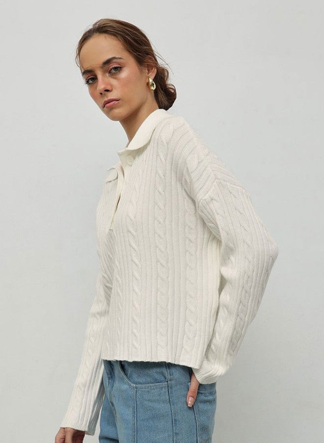 STREET 9 كنزة صوف محبوكة للنساء - Image 3