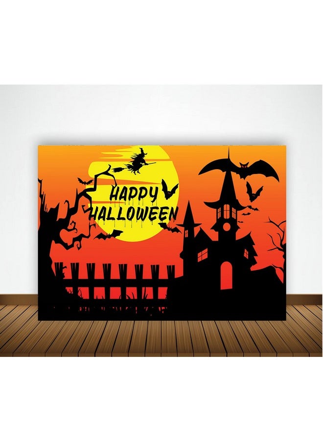 Theme My Party - Theme My Party Halloween Party Supplies, Halloween Party Backdrop Banner for Decoration Party (7FT X 5FT) - Image 1