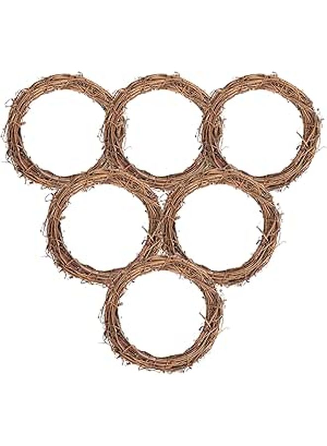 6 حزمة من أغصان الكرمة الطبيعية، قطر 5.9 بوصة، للحرف اليدوية DIY وتزيين المنزل والزفاف - Image 1