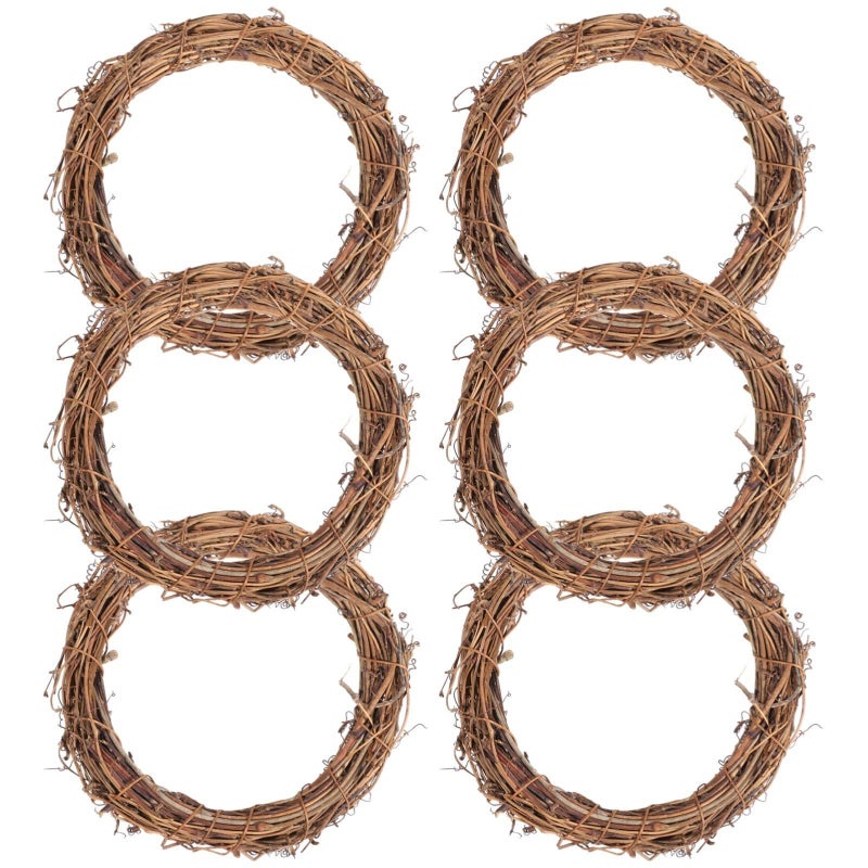 6 حزمة من أغصان الكرمة الطبيعية، قطر 5.9 بوصة، للحرف اليدوية DIY وتزيين المنزل والزفاف - Image 5
