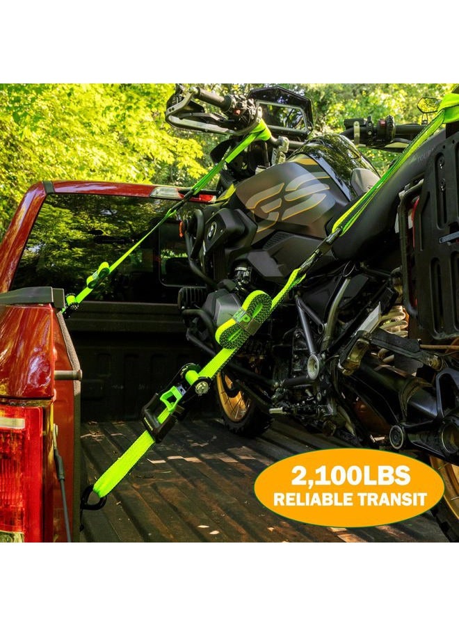 STARLEAPARTS Retractable Ratchet Straps 4 Pack - 2100lb Guaranteed Break Strength - Perfect Tie Down Straps with Coated S Hooks - Ratchet Straps Heavy Duty for Motorcycle, Trucks, Cargo Moving - Image 4